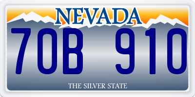 NV license plate 70B910