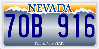 NV license plate 70B916