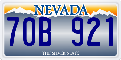 NV license plate 70B921