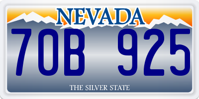 NV license plate 70B925