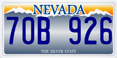 NV license plate 70B926