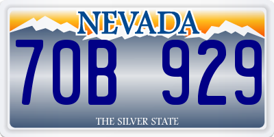 NV license plate 70B929