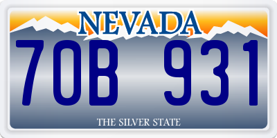 NV license plate 70B931