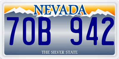 NV license plate 70B942