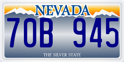 NV license plate 70B945