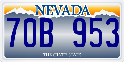 NV license plate 70B953