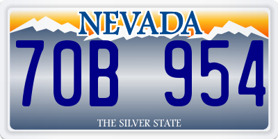 NV license plate 70B954