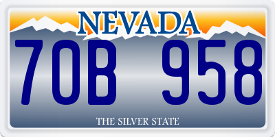NV license plate 70B958