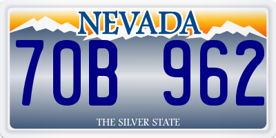 NV license plate 70B962