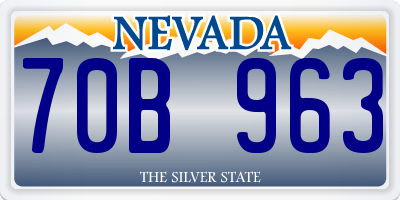 NV license plate 70B963