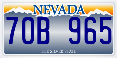 NV license plate 70B965