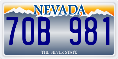 NV license plate 70B981