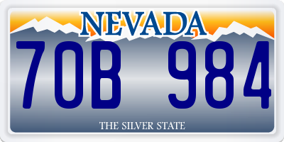 NV license plate 70B984