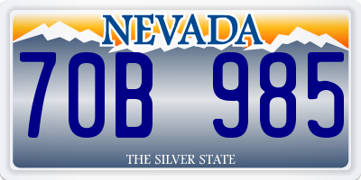 NV license plate 70B985