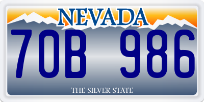 NV license plate 70B986