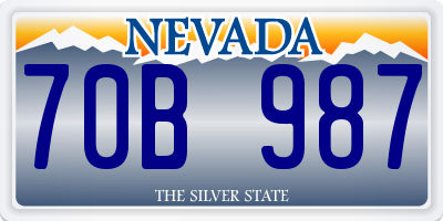 NV license plate 70B987