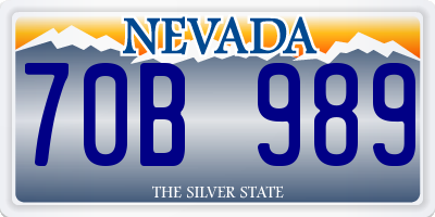 NV license plate 70B989