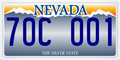 NV license plate 70C001
