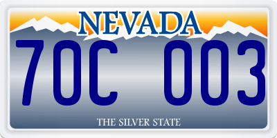 NV license plate 70C003