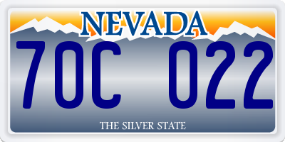 NV license plate 70C022