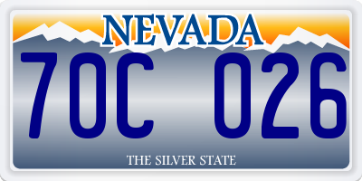 NV license plate 70C026