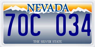 NV license plate 70C034