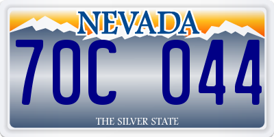 NV license plate 70C044