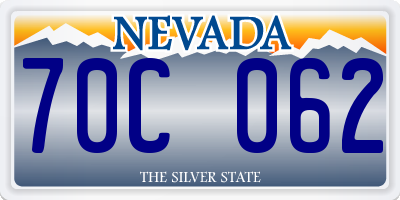 NV license plate 70C062