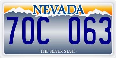 NV license plate 70C063