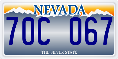 NV license plate 70C067