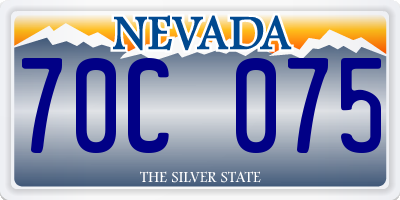 NV license plate 70C075