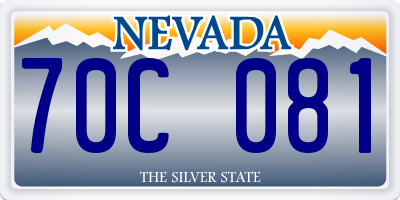 NV license plate 70C081