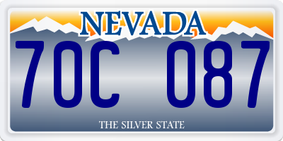 NV license plate 70C087