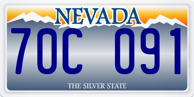 NV license plate 70C091