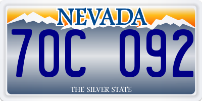 NV license plate 70C092