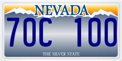 NV license plate 70C100