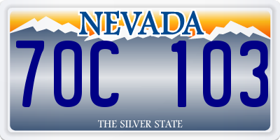 NV license plate 70C103