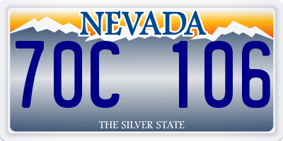 NV license plate 70C106