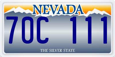 NV license plate 70C111