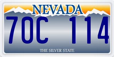 NV license plate 70C114