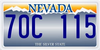 NV license plate 70C115