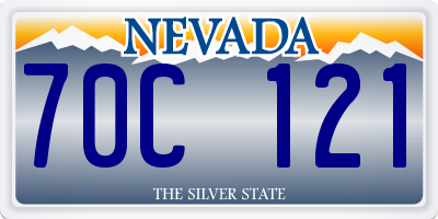 NV license plate 70C121