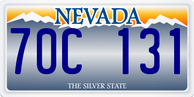 NV license plate 70C131