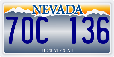 NV license plate 70C136