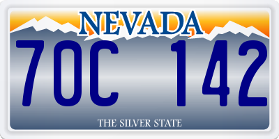 NV license plate 70C142