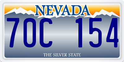 NV license plate 70C154