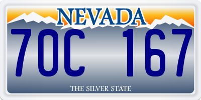 NV license plate 70C167