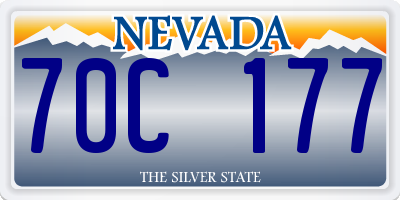 NV license plate 70C177