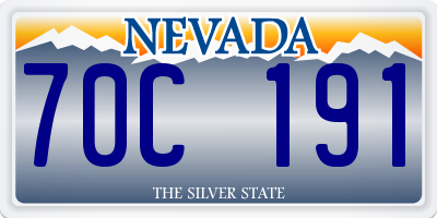 NV license plate 70C191