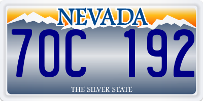 NV license plate 70C192